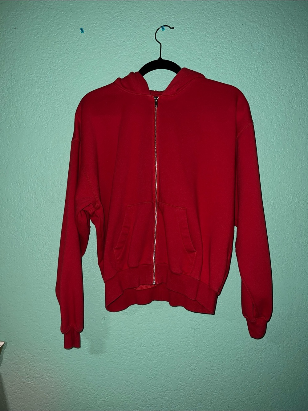 H&M Red Zip-Up Hooded Jacket